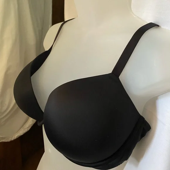 ☀️3 for $25 NEW Black Satin Bra 36DD BRAND NEW - Picture 2 of 7
